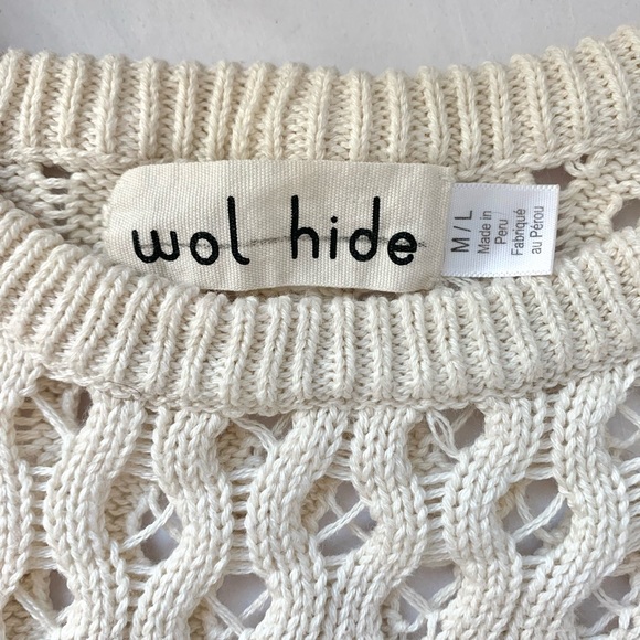Wol Hide Loose Lace Lattice Organic Cotton Knit Sweater - Picture 5 of 14